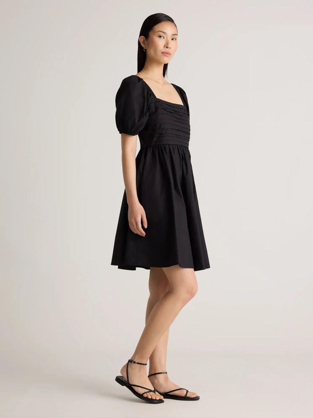 NWT Quince 100% Organic Cotton Ruched Mini Dress // Size L - Picture 3 of 6
